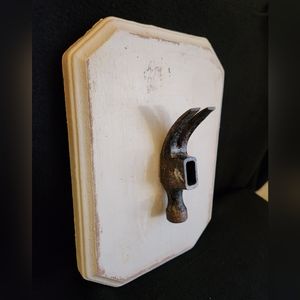 Rustic Hook Wood Hanger Metal Hammer Farmhouse Hat Coat Cottage